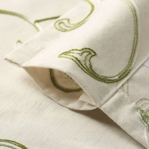 Miniatura 3 de VOGOL - Cenefa de cortinas bordadas con vides, cenefa con bolsillo para ventanas, 52 x 18 pulgadas, verde pasto