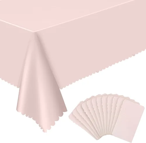 Miniatura 14 de 3 Pack Plastic Black Tablecloth, 54 X 108Inch Disposable Scalloped Dessert Table Coth for Rectangle Tables Waterproof Outdoor Table Cover for BBQ