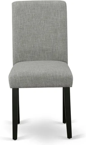Miniatura 8 de East West Furniture ABP1T06 Abbott Parson - Sillas de comedor Shitake de tela de lino, juego de 2, color negro