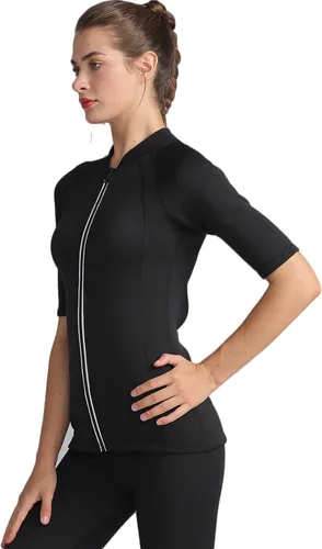 Miniatura 5 de Camisa de sauna para mujer, sudadera de neopreno para adelgazar, moldeador de cintura, neopreno, camisa de sauna con cremallera