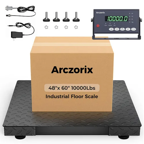 48"x 60" 10000Lbs Arczorix Industrial Floor Scale, Precision Pallet Scale with Digital Indicator, Heavy Duty Weighing Scale for Floor Bench Office
