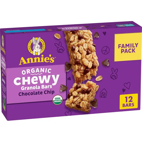 Miniatura 9 de Annie's Barras de granola masticables orgánicas, chispas de chocolate, 12 unidades (paquete de 6)