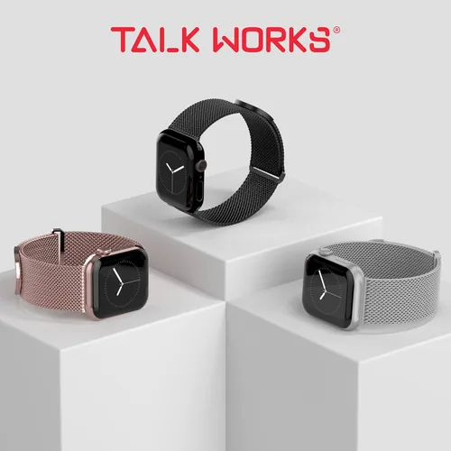 Miniatura 6 de TALK WORKS - Correa de reloj extensible compatible con la serie Apple Watch, cierre magnético, correa de malla de acero inoxidable de ajuste cómodo