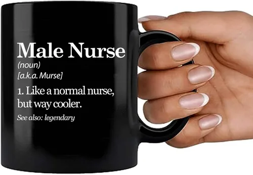 Miniatura 7 de Taza con definición de enfermera masculina Murse Like A Normal Nurse But Way Cooler Enfermera Regalos para novio, marido, hermano, papá, de novia