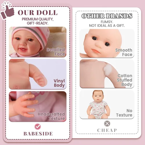 Miniatura 6 de BABESIDE - Muñecas de bebé, muñeca realista de cuerpo completo de vinilo de 12 pulgadas for Kids Age 3+, Real Life Details, Magic Feeding Bottle