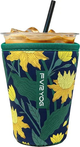Miniatura 66 de Fundas de neopreno reutilizables aisladas para café helado, fundas para tazas de café helado, fundas para bebidas heladas y calientes