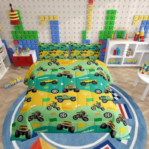 Miniatura 29 de Juegos de Edredón de Bombero Tamaño Twin para Niños, Adultos y Adolescentes, Juego de Ropa de Cama con Patrón de Insignia de Bombero y Llama