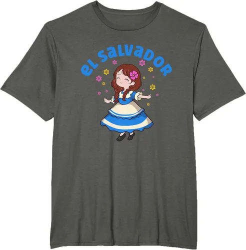 Miniatura 5 de Camiseta de mujer hispana con bandera salvadoreña de El Salvador Orgullosa, Negro