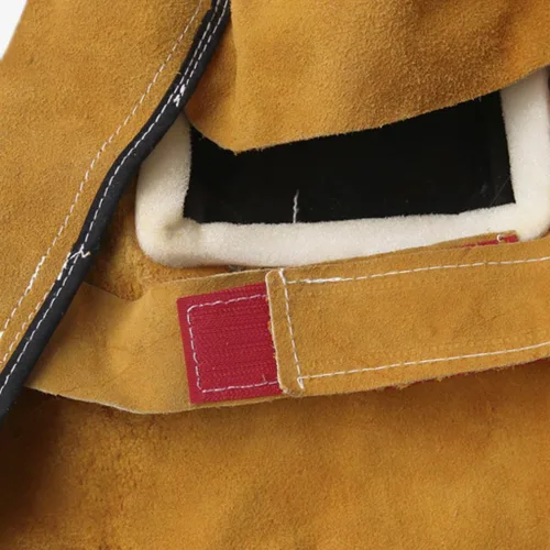 Miniatura 6 de Cómodo casco de soldadura de cuero, soldador de molienda de equipo protector de trabajo sombrero de soldadura llama resistente al calor anti-polvo