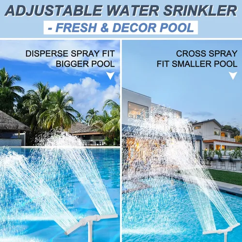Miniatura 7 de Spray de fuente de cascada para piscina, 2 cabezales de fuente, rociador de agua, temperaturas frescas y cálidas del agua de la piscina, aireador