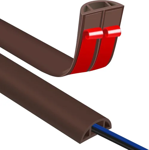 Miniatura 8 de JAHOMFAI Cubierta para cables de piso 1m de largo, cubiertas para cables en el suelo para proteger los cables y prevenir riesgos de caídas, fácil
