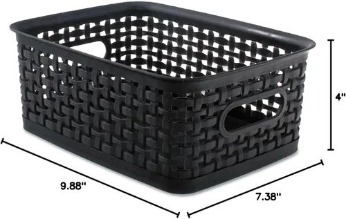 Miniatura 5 de Advantus 40326 Contenedores de tejido, 9 7/8 x 7 3/8 x 4, plástico, negro, 3 contenedores