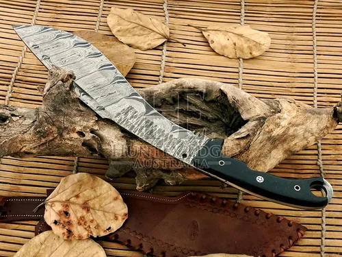 Miniatura 6 de HUNTEX - Cuchillo Kukri táctico zombi exclusivo de Damasco legendario Cuchillo Kukri táctico zombi de alta calidad 20 pulgadas de largo