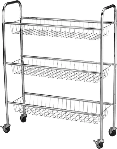 Household Essentials - Carrito delgado de almacenamiento de metal, 3 niveles