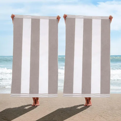 Miniatura 19 de Superior Juego de toallas de playa de algodón de gran tamaño de 4 piezas, toallas absorbentes para baño, playa, piscina, natación, adultos, niños
