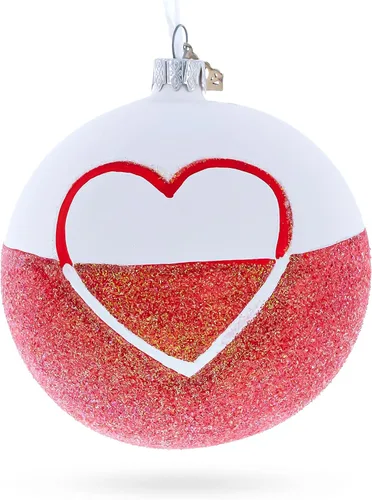 Miniatura 3 de Bandera de Polonia bola de cristal adorno de Navidad 4 pulgadas