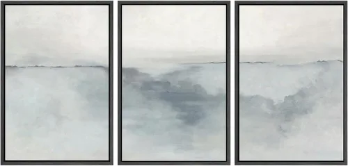 Miniatura 121 de SIGNWIN Lienzo enmarcado para pared, juego de arte tranquilo con reflejo de lago, acuarela, montaña y agua, ilustraciones modernas, arte abstracto