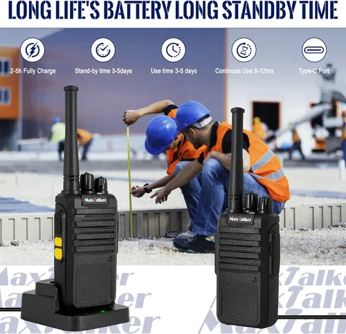 Miniatura 6 de Radios Walkie Talkies de largo alcance: MaxTalker MT4D Walkie Talkies recargables para adultos con auricular mejorado, radio bidireccional de carga