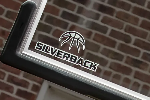 Miniatura 8 de Silverback Aro de baloncesto de altura ajustable en el suelo con tablero de vidrio templado, borde de separación profesional y almohadilla de tablero