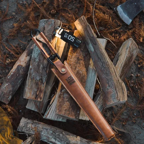 Miniatura 6 de OMUKY Pinzas para chimenea, pinzas de garra de tronco con cubierta de mango de piel sintética, herramienta de abrazadera para interior y exterior