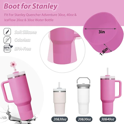 Miniatura 3 de Set de accesorios para taza Mefaster incluye 6 piezas de tapones antiderrames de silicona, 2 piezas de tapas para popote de 9-10 mm, 1 pieza