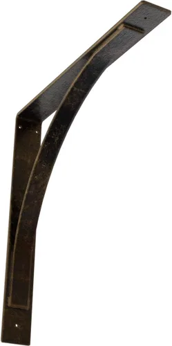 Miniatura 33 de Soporte de acero Morris de 3 pulgadas de ancho x 6 pulgadas de profundidad x 6 pulgadas de alto, latón envejecido