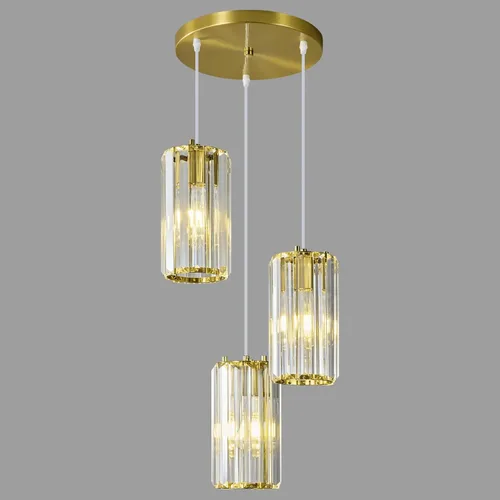 Miniatura 30 de Iluminación colgante dorada moderna mini candelabros de cristal, lámpara colgante ajustable para cocina, isla, comedor, pasillo, dormitorio
