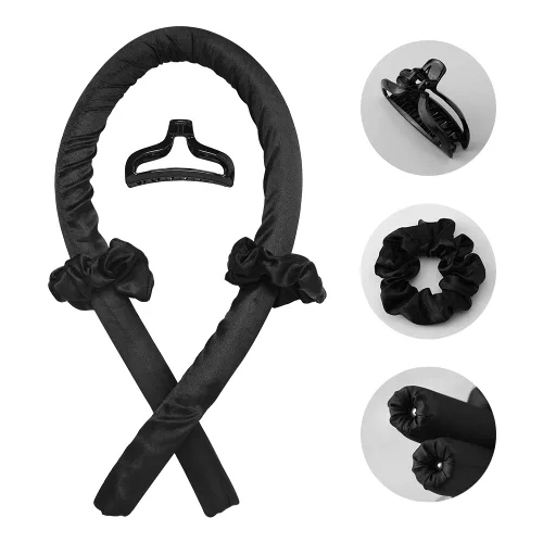 Miniatura 4 de Diadema de Varilla Rizadora Sin Calor, Cinta de Seda Sin Calor, Varilla Rizadora, Rulos para el Cabello, Rizos con Clip de Garra para el Cabello