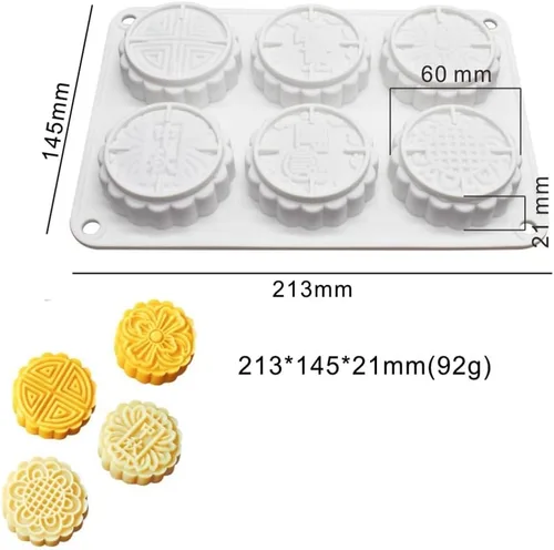 Miniatura 8 de Molde de silicona para pastel con 6 flores, molde de pan casero DIY, moldes de silicona para pastel, molde para pastel de luna, herramientas