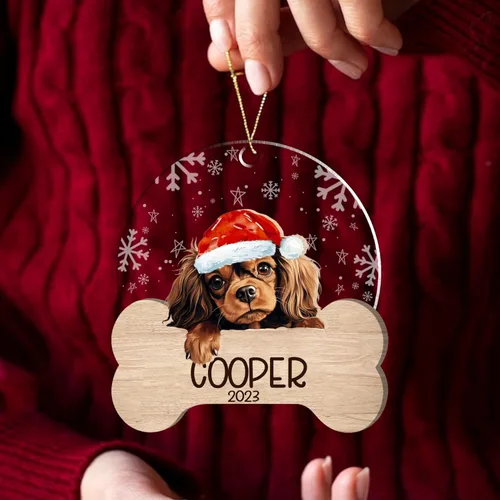 Miniatura 122 de Nazenti American Pit Bull Terrier Adorno de Navidad, adorno de perro fotográfico, adorno de perro personalizado, adornos de fotos de madera
