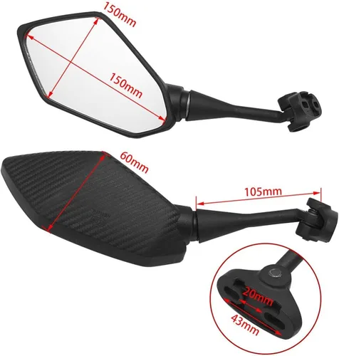 Miniatura 2 de Espejos laterales de motocross, espejo retrovisor de motocross, accesorios de motocicleta, espejo Cafe Racer para Honda CBR600 para Kawasaki