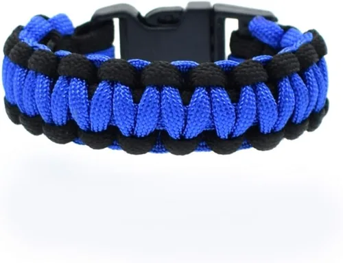 BDM - Pulsera de Paracord supervivencia de Color Azul paracaidas - Modelo 1
