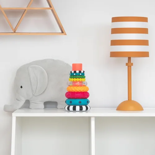 Miniatura 7 de Anillo de apilado de pilas de círculos de Sassy, juguete de aprendizaje STEM, a partir de 6 meses, multicolor, juego de 9 piezas