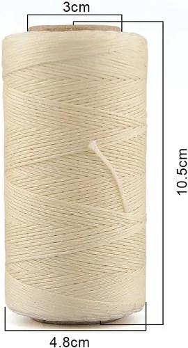 Miniatura 2 de 2pcs 150D 0.031 in Costura de Cuero Artesanía Costura Artesanía Hilo encerado Cuerda Cuerda Cuerda (Negro y Beige)