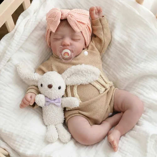 Miniatura 9 de KSBD Muñecas de bebé realistas Reborn de 20 pulgadas, muñecas de bebé recién nacidas realistas de la vida real, cuerpo de tela suave con accesorios