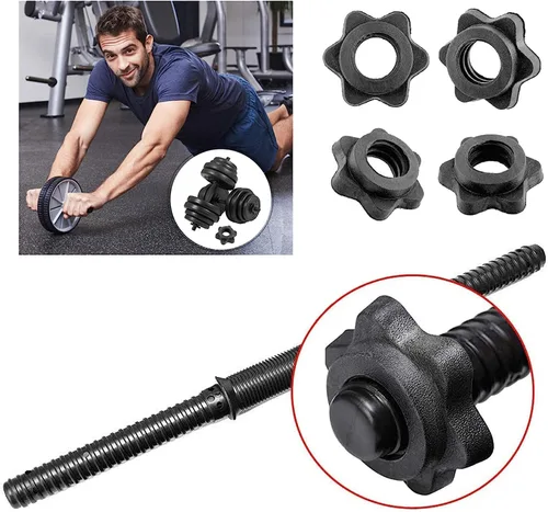 Miniatura 3 de Collares de Mancuernas de 1 Pulgada Tuerca Hexagonal de Mancuerna Abrazaderas de Collar de Barra Clips de Peso para Mancuernas, Collares Spinlock