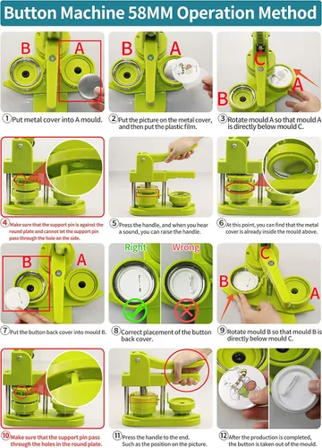 Miniatura 6 de HAPPIZZA- Prensa para fabricar pines de 2.25 pulgadas por tu cuenta, de tercera generación y sin instalación, incluye 100 piezas, imágenes, cortador