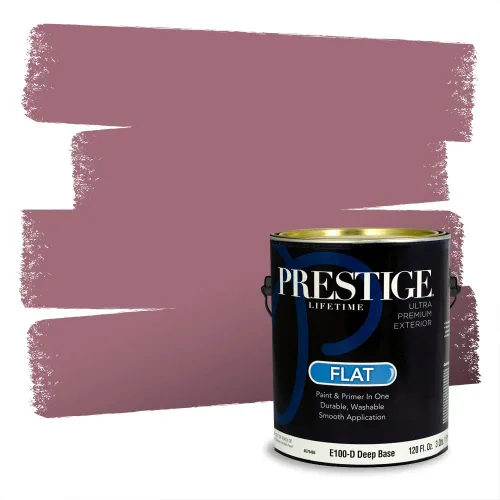 Miniatura 339 de Prestige Paints Pintura exterior e imprimación en uno, 1 galón, plano, coincidencia comparable de Valspar* Amber Rose*