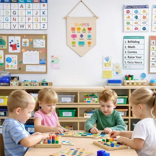 Miniatura 4 de Banner educativo con formas para decoración de pared de aula, regalo para profesores, escuela en casa, preescolar, guardería, decoración de pared