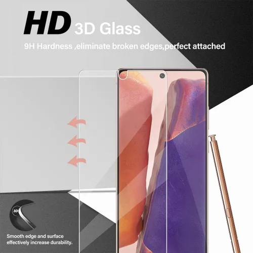 Miniatura 4 de Protector de pantalla de vidrio templado para Galaxy Note 20 + protector de lente de cámara [2 + 2 unidades] [huellas dactilares compatibles]
