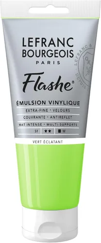 Lefranc Bourgeois Flashe - Pintura de vinilo, tubo de 2.7 onzas líquidas, verde brillante