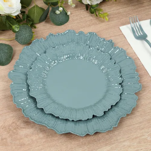 Miniatura 32 de Efavormart - Juego de 20 platos de plástico con diseño de arrecife negro, platos de fiesta de postre y aperitivo de 7 pulgadas, elegante vajilla