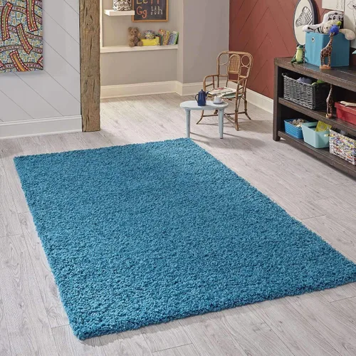 Miniatura 30 de Unique Loom Zuniga Solid Shag Collection alfombra moderna de felpa negra de área (7' 0 x 10' 0)