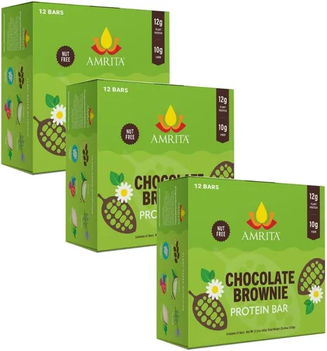 Miniatura 16 de Amrita Pack Variado Sin Frutos Secos de Barras de Proteína Veganas (Paquete de 12 x 3) Barra de Proteína a Base de Plantas de 11g a 12g Sin