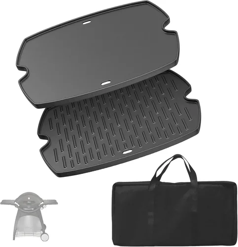 Miniatura 13 de Safbbcue 7583 - Plancha de hierro fundido de 21.5 pulgadas para Weber Q2200 Q2000 Q2400 Q200 Q220 Q240 Series Placa de parrilla de gas para Weber