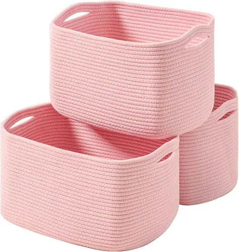 Miniatura 15 de ICERZCZ Cestas de almacenamiento para organizar estantes, cubos de cuerda de algodón tejida para organización del cuarto del bebé, organizador