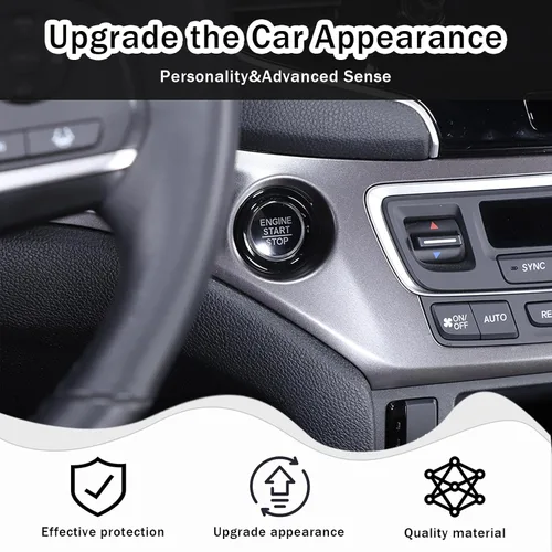 Miniatura 2 de Marco del botón del interruptor de arranque del motor para Honda Pilot 2016-2022/Ridgeline 2017-2023/Passport 2019-2023, material ABS, adhesivo