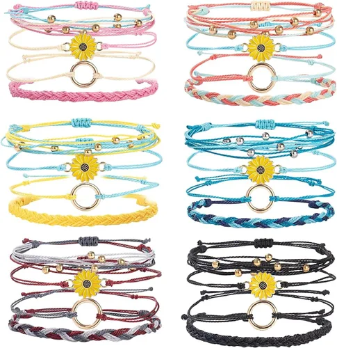 Miniatura 8 de String Boho Bracelet Ankle Adjustable Beaded Anklets,Handmade Surfer Beach Bracelets,Colorful Braided Bracelets String Rope Anklets Bracelets