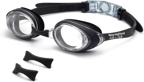 Miniatura 8 de Gafas de natación miopes para niños -2.0D a -5.0D, gafas de natación antiempañamiento miopes sin fugas, aptas para 4 a 14 años