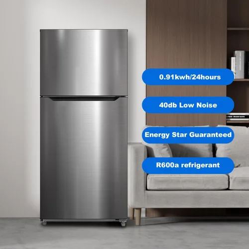 Miniatura 4 de SMETA Refrigerador de montaje superior de 30 pulgadas con congelador, 16.2 pies cúbicos de acero inoxidable de 2 puertas de profundidad, ahorro